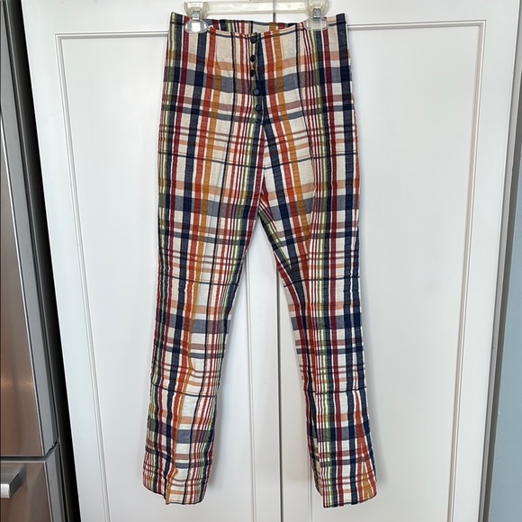 Vintage 1970’s custom sewn/ handmade plaid seersucker jacket & bell bottoms 2P - Picture 8 of 12
